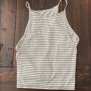 Lululemon Vita Loca Tank Grey White Stripe 8